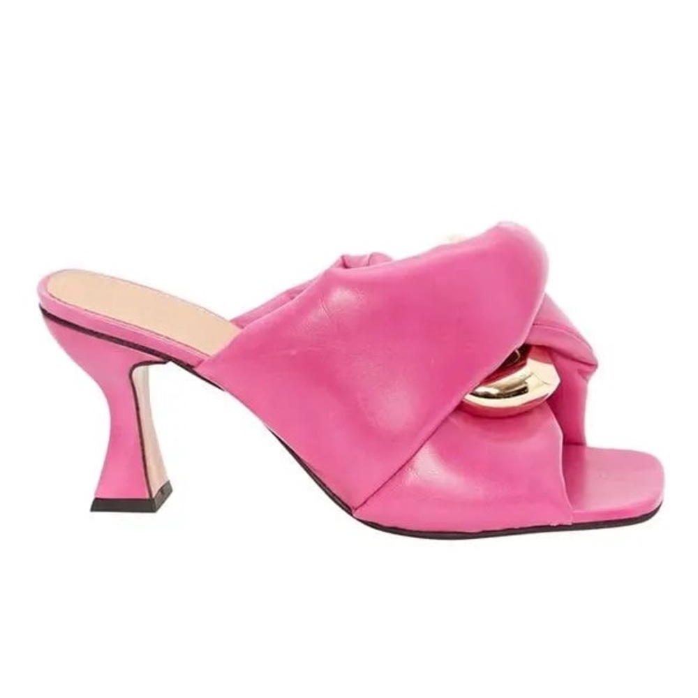 J.W. Anderson Chain Twist Heeled Sandal Elegant Pink Women's Heels 38